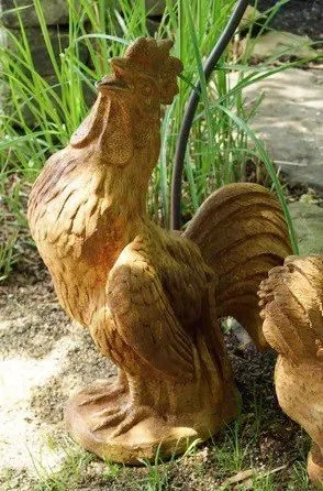 Rooster statuary on display at Millennium Nursery