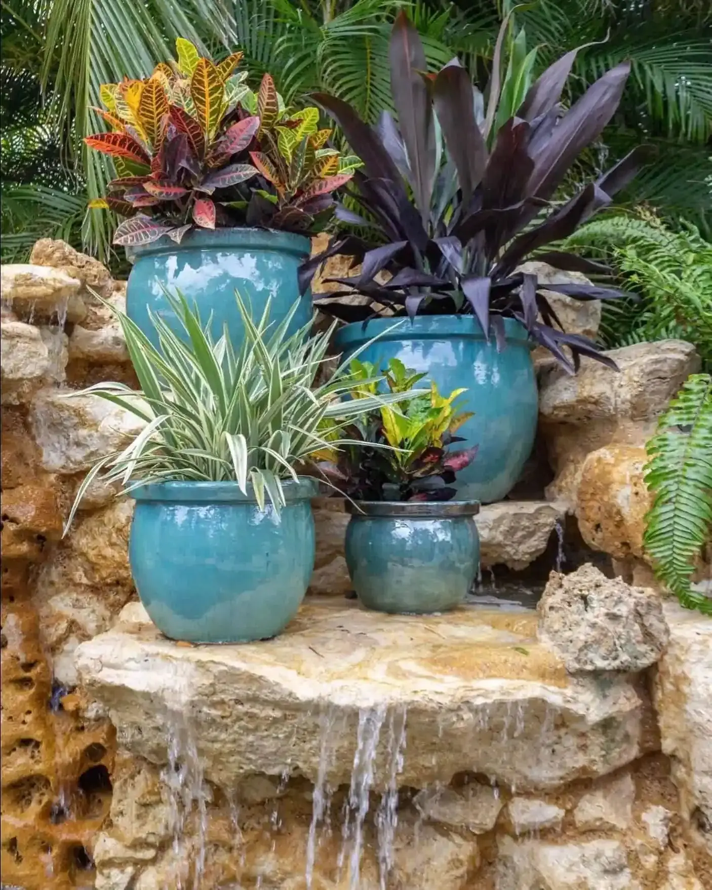 Pottery and fountains on display at the nursery