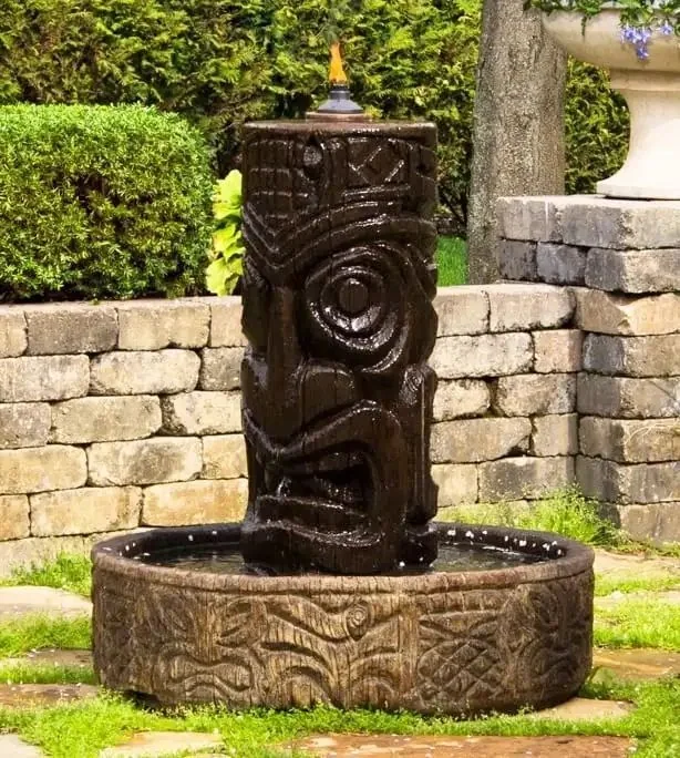 Tiki column fountain on display at Millennium Nursery