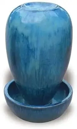 Belly fountain in a melting blue glaze