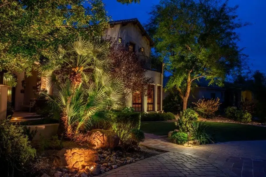 Beautifully lit Florida landscape at twilight