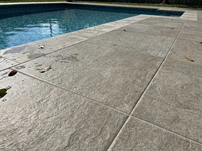 Large-format outdoor porcelain pavers