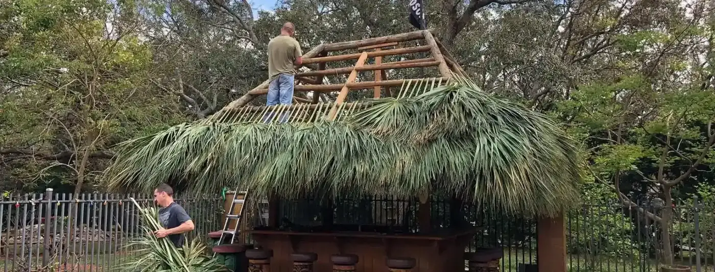 Tiki hut project in Greater Tampa Bay by Millennium Lawn, Landscape & Nursery