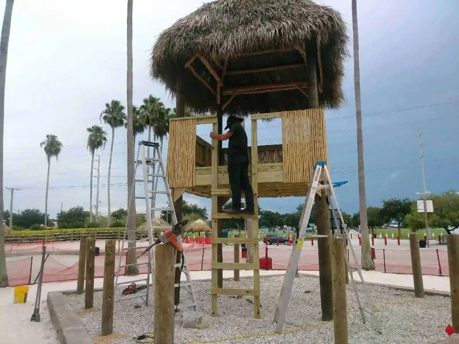 Tiki hut project in Greater Tampa Bay by Millennium Lawn, Landscape & Nursery