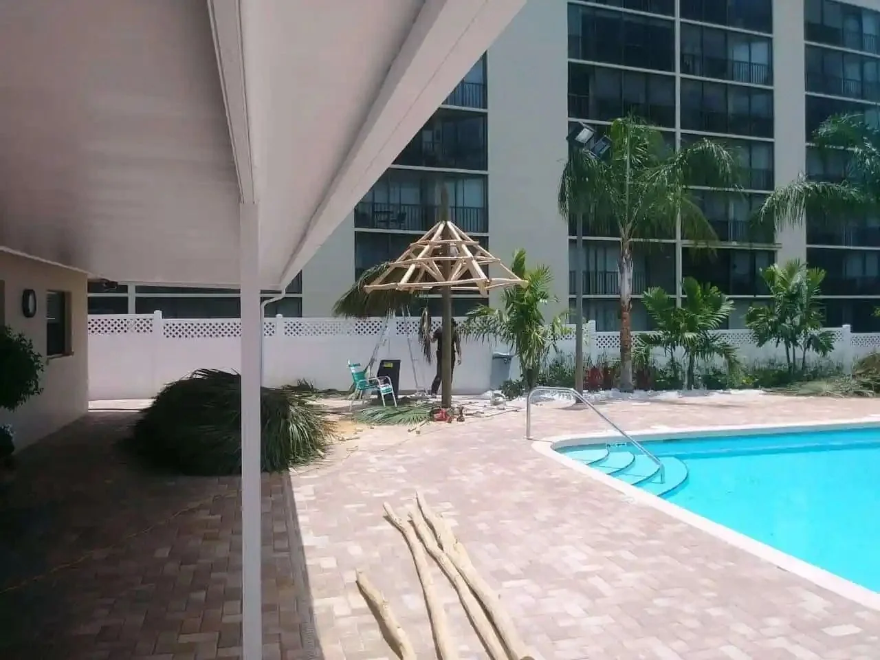 Tiki hut project in Greater Tampa Bay by Millennium Lawn, Landscape & Nursery